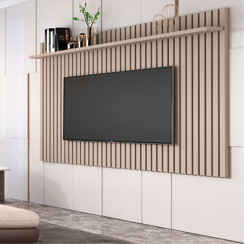 Painel Ripado Classic Suspenso para TV 75 Polegadas Cinza