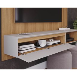 Painel para TV até 60 Polegadas Panamá Plus 100% MDF com 1 Porta Permóbili Nature/Off White - 4