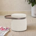Ver imagem 2 de Puff Lynce com Mesa Auxiliar Aro Titânio Poliéster Bege Claro - Nexta Casa