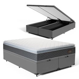 Cama Box Baú com Colchão de Espuma D45 Pillow Top Fort Comfort Queen 158cm - 2