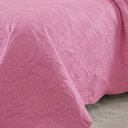 Ver imagem 3 de Kit Cobre Leito Colcha Basic Casal 3 Peças Dupla Face Liso Classic - Rosa Chiclete - 100% Polié