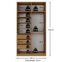 Ver imagem 4 de Guarda Roupa Solteiro 100% MDF 2 Portas 3 Gavetas Marsala Nogueira Marrom