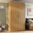 Ver imagem 1 de Guarda Roupa Solteiro 100% MDF 2 Portas 3 Gavetas Marsala Nogueira Marrom