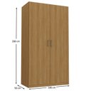 Ver mais imagens de Guarda Roupa Solteiro 100% MDF 2 Portas 3 Gavetas Marsala Nogueira Marrom