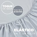 Ver imagem 3 de Lençol Solteiro com Elástico 1 Peça Jolitex Ternille 300 Fios - Toque de Seda - Cinza