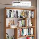Ver imagem 6 de Estante de Escritório para Livros com 8 Nichos 120cm Multimóveis Crrui-EST003 Freijó