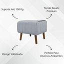 Ver imagem 2 de Puff Decorativo Retangular Verso Bouclé Premium - Cinza Buclê