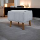 Ver imagem 1 de Puff Decorativo Retangular Verso Bouclé Premium - Cinza Buclê