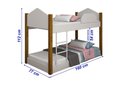 Ver imagem 3 de Beliche Infantil/juvenil Luiza Branco/mel com Pés de Madeira