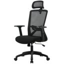 Ver imagem 1 de Cadeira Office Dallas Tela Mesh Preta com Apoio de Cabeça e Base Preta - 74523