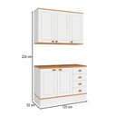 Ver imagem 2 de Cozinha Compacta Aspen 5 Portas 4 Gavetas com Tampo Branco/Cinamomo - Fellicci