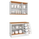 Ver imagem 4 de Cozinha Compacta Aspen 5 Portas 4 Gavetas com Tampo Branco/Cinamomo - Fellicci