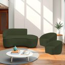 Ver imagem 1 de Kit Divã Recamier Orgânico Marrocos 200cm Lado Direito e 2 Poltronas Amore Linho Verde