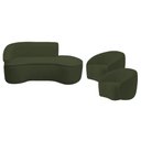 Ver imagem 2 de Kit Divã Recamier Orgânico Marrocos 200cm Lado Direito e 2 Poltronas Amore Linho Verde
