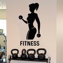 Ver imagem 5 de Adesivo de Parede Academia Silhueta Mulher Fitness Musculação Preto Kanto Store