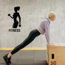 Ver imagem 1 de Adesivo de Parede Academia Silhueta Mulher Fitness Musculação Preto Kanto Store