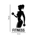 Ver imagem 2 de Adesivo de Parede Academia Silhueta Mulher Fitness Musculação Preto Kanto Store