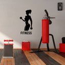 Ver imagem 3 de Adesivo de Parede Academia Silhueta Mulher Fitness Musculação Preto Kanto Store