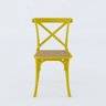 Cadeira Katrina Amarelo Assento Corano Bege Aço - 2