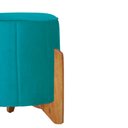 Ver imagem 2 de Puff Jade Pés de Madeira Suede: Azul Turquesa