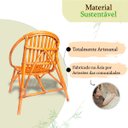 Ver imagem 5 de 2 Cadeira Poltrona Rattan Fibra Natural Pequena Sala NAT89