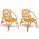 Ver imagem 1 de 2 Cadeira Poltrona Rattan Fibra Natural Pequena Sala NAT89