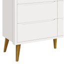 Ver imagem 3 de Cômoda 6 Gavetas Théo New Branco Fosco com Madeira - MoveisAqui