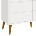 Ver imagem 3 de Cômoda 6 Gavetas Théo New Branco Fosco com Madeira - MoveisAqui