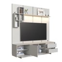 Ver imagem 3 de Rack Painel para TV até 55 Polegadas 180cm com Nichos Gavetas Porta e Iluminação em LED Linea