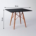 Ver imagem 2 de Mesa Eiffel Wood Cobre Tampo de Madeira Quadrada 90cm Preto Asturias