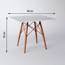 Ver imagem 2 de Mesa Eiffel Wood Cobre Tampo de Madeira Quadrado 90cm Branco Asturias
