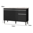 Ver imagem 2 de Gabinete Multiuso Tatiane 120cm com Tampo - Preto