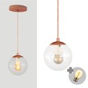 Ver imagem 1 de Pendente Bronze C/ Globo de Vidro Cristal de 14cm + Led 2w