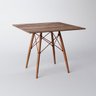 Mesa Eiffel Wood Cobre Tampo de Madeira Quadrada 90cm Amêndoa Asturias - 1
