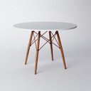 Ver imagem 1 de Mesa Eiffel Wood Cobre Tampo de Madeira 90cm Branco Asturias