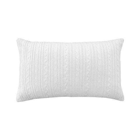 Capa de almofada VivaIN rineira tricô duplada branca 33 x 50 cm