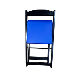 Conjunto Mesa Dobrável com 4 Cadeiras Preto Estofado Azul Kit Bar Restaurante - 3