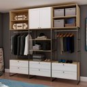 Ver imagem 1 de Closet Casal 2 Portas 6 Gavetas Mdf Savana Branco Fosco