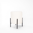 Ver imagem 1 de Puff Siena Decorativo Tecido Boucle Banqueta Redondo Pés de Metal