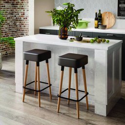 KIT 2 Banquetas de Luxo Dubai: Preto - 5