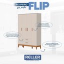 Ver imagem 2 de Quarto de Bebê Flip Guarda Roupa 4p Areia Acetinado com Colchão Ortobom - Reller