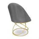 Ver imagem 6 de Kit 02 Cadeiras Poltrona de Jantar Bela Veludo Grafite Base Metálica Luxo Dourado - Pallazio