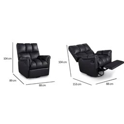 Poltrona Reclinável p/ Sala Aspen Romana Zero Wall Giro e Balanço Courano Branco - Probel - 4