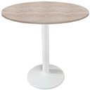 Ver imagem 1 de Mesa Zeta Ferro Branco 75 Cm (alt) Disco Redondo Tampo Mdp Redondo 70 Cm Larg X 2,5 Cm Alt