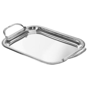 Bandeja Retangular 36Cm Revestida Prata