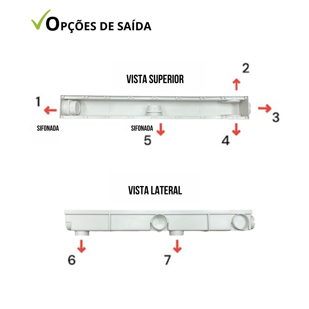 Ralo Linear Elite 6x50 C/coletora Sifonada Branca, Saída Linear com Tela Anti-inseto - 8