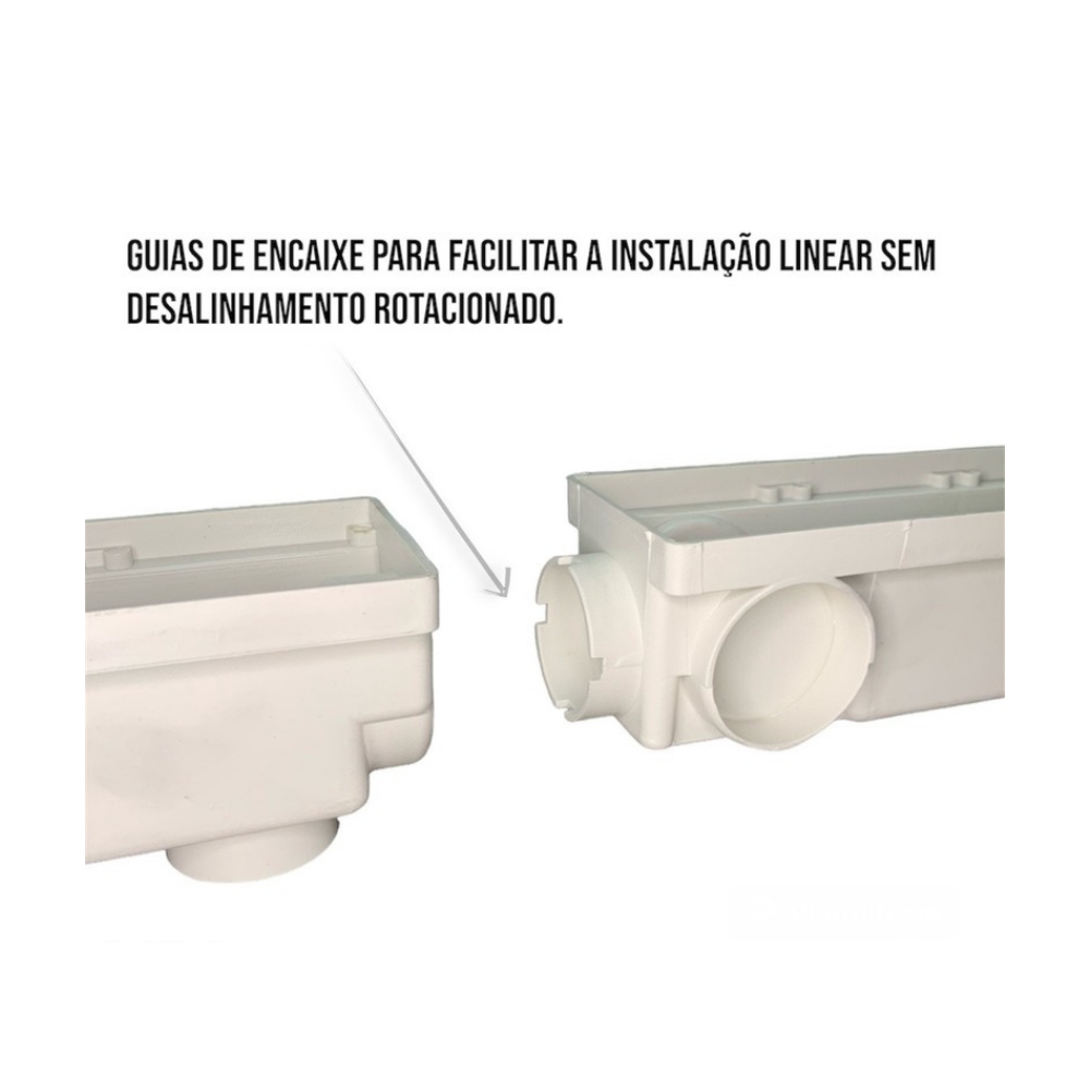 Ralo Linear Elite 6x50 C/coletora Sifonada Branca, Saída Linear com Tela Anti-inseto - 7