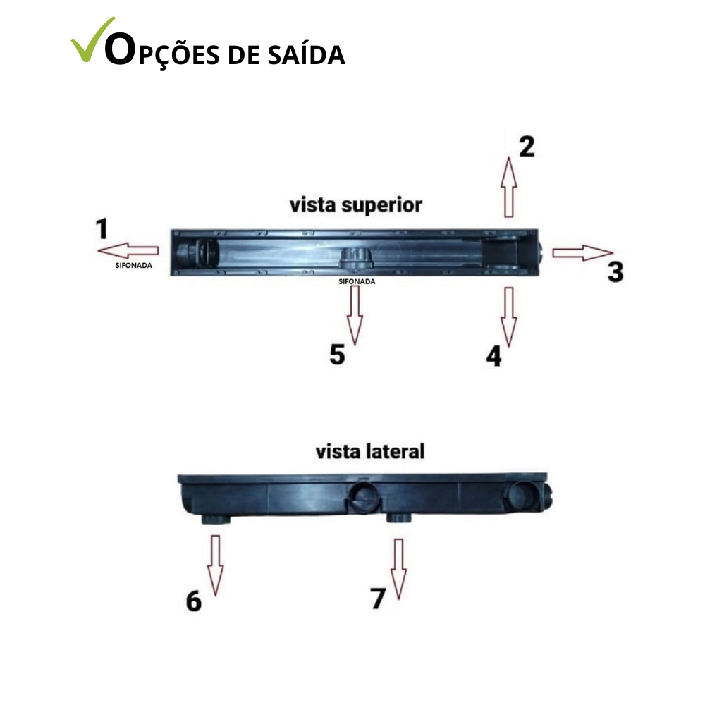 Ralo Linear Elite 6x50 C/coletora Sifonada Preta, Grelha em Alumínio, com Tela Anti-inseto - 4