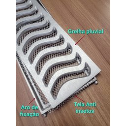 Ralo Pluvial 15x100 com Suporte, Grelha e com Tela Anti Inseto - 4