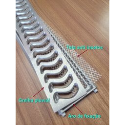 Ralo Pluvial 10x100 com Suporte, Grelha e com Tela - 3